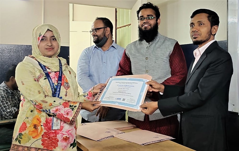 Certificate Giving Ceremony on Industrial Tour: Ghorashal Power plant; held 24th November in EEE building Room 701, at 4:00 PM. The program was presided over by Dr. Shakowat Zaman Sarker, Chairman, Dept. of EEE. Certificates and prizes were provided to the students.