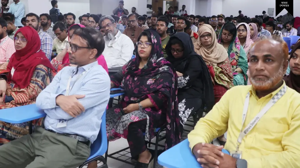 Uttara University expressed its deepest sorrow over the tragic plane crash involving Milestone School and College by organizing a special prayer gathering on 24 July 2025 at its main auditorium. The program was dedicated to praying for the eternal peace of the departed souls and the quick recovery of those who were injured in this heartbreaking incident.
The solemn event was attended by Professor Dr. Eaysmin Ara Lekha, Honorable Vice Chancellor of Uttara University, and Professor Dr. Gour Gobinda Goswami, Pro Vice Chancellor, along with Senior Professors, faculty members, administrative officials, staff, and a large number of students. Together, they offered heartfelt prayers and extended their deepest condolences to the grieving families