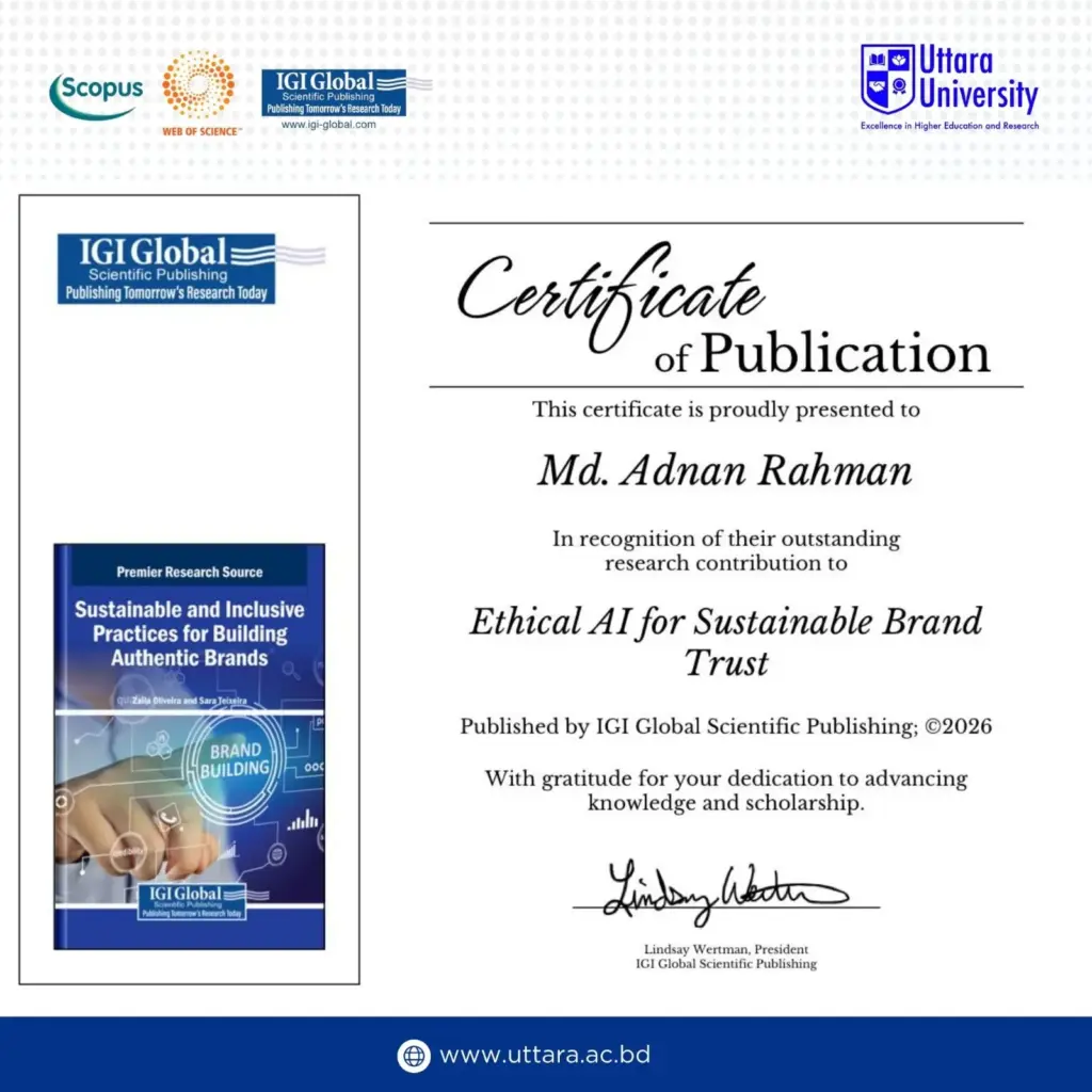 Uttara University Faculty Achieves Major Milestone in Global Academic Publishing