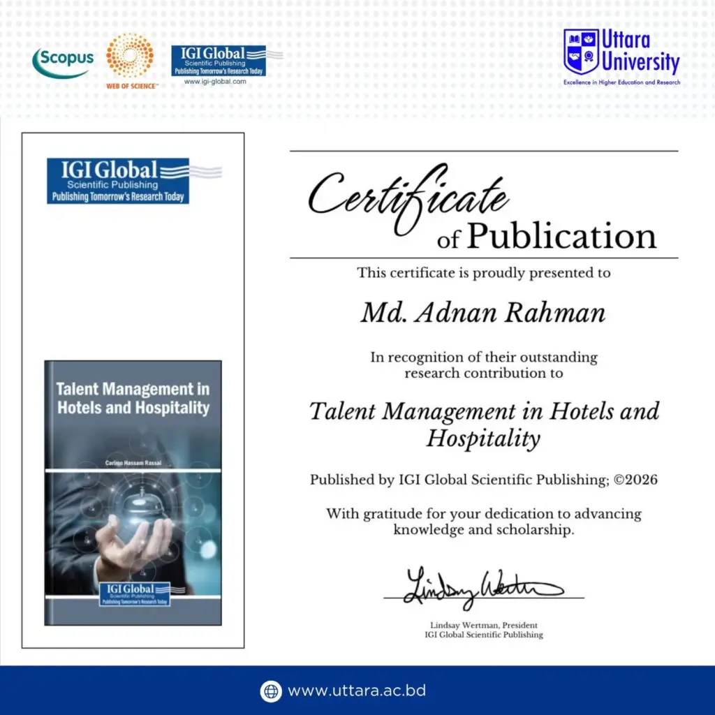 Uttara University Faculty Achieves Major Milestone in Global Academic Publishing