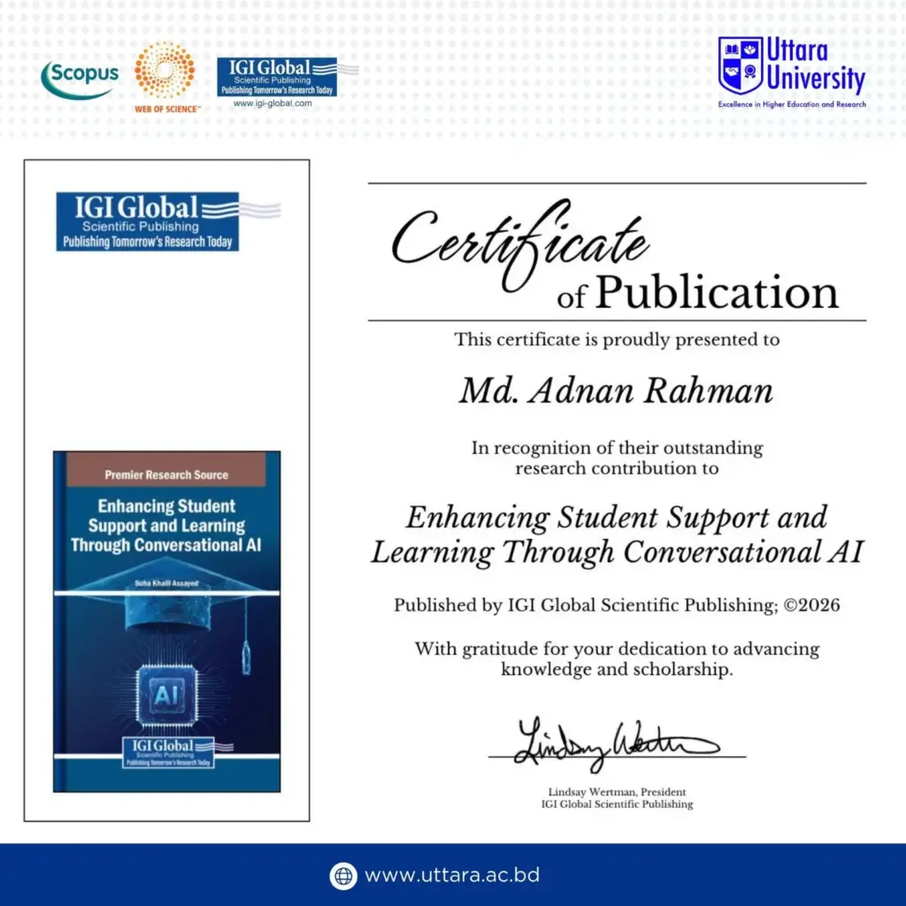 Uttara University Faculty Achieves Major Milestone in Global Academic Publishing