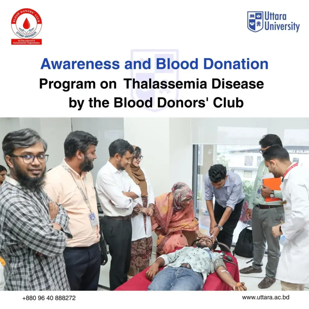 Uttara University Hosts Awareness and Blood Donation Program to Combat Thalassemia