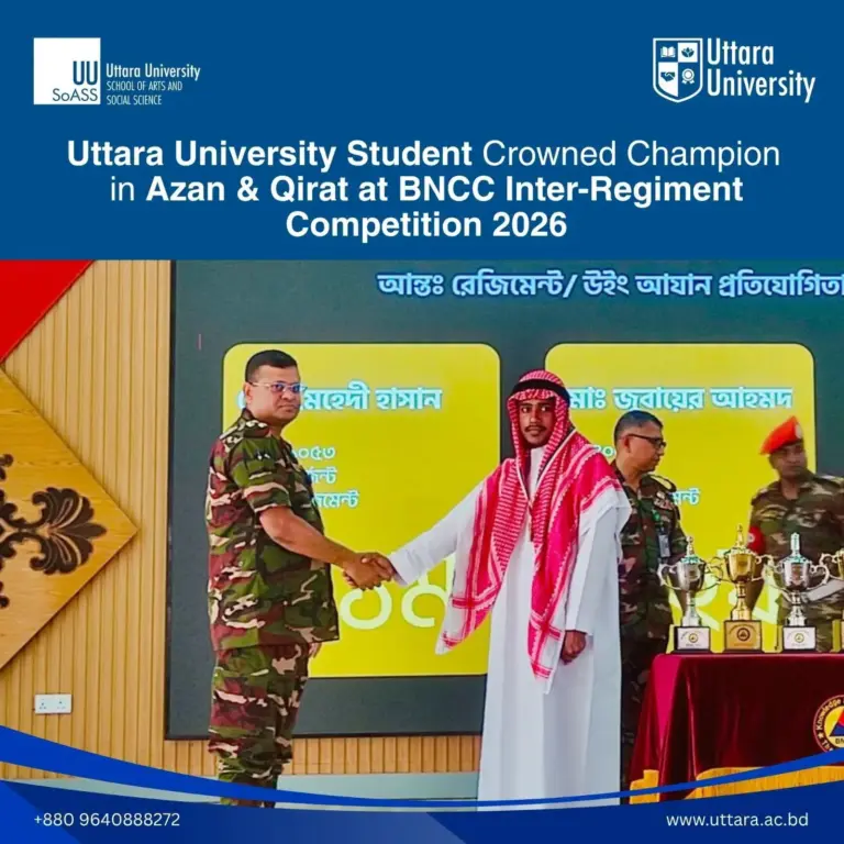 Uttara University Student Wins 1st Prize in National BNCC Competition