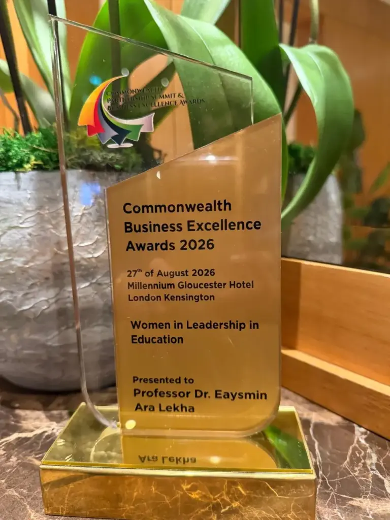 Uttara University VC Prof. Dr. Eaysmin Ara Lekha wins Commonwealth Business Excellence Award 2026